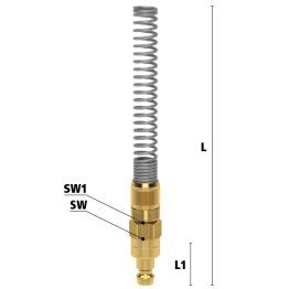 Niplu cupla rapida fara scurgere cu piulita strangere si protectie furtun Seria ESM-SQFAB din alama MS 58 Di x De= 6 x 8 mm