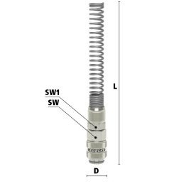 Cupla rapida cu piulita strangere si protectie furtun Seria ESMNLA-TQF fara scurgere din alama MS 58 nichelata Di x De=6x8 mm