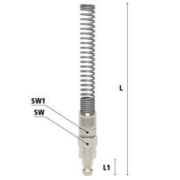 Niplu cupla rapida fara scurgere cu piulita strangere si protectie furtun Seria ESMN-SQFAB din alama MS 58 nichelata Di x De=6 x 8 mm