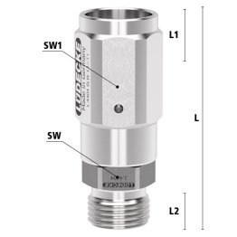Niplu cu con 60° cu filet exterior si prindere furtun prin strangere filet G 3/4"