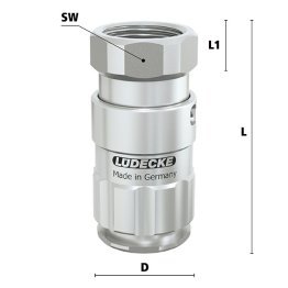 Cupla rapida cu filet interior Seria ESHGTE-I-HE DN 13 din INOX 1.4305 filet G 1/2"