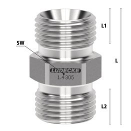 Niplu de legatura cu filet exterior din INOX 1.4305 filet G 3/4"