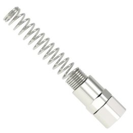 Racord fix furtun spiralat MODY cu filet cilindric interior din otel nichelat protectie otel filet R 3/4"