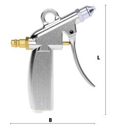 Pistol de suflare cu aer comprimat cu jet reglabil din aluminiu forjat cu cuplaj rapid DN 7.2 si duza MFD1