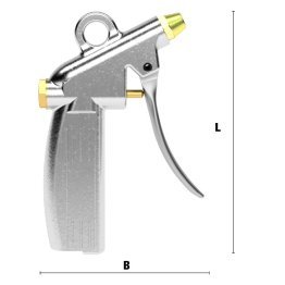 Pistol de suflare cu aer comprimat cu jet reglabil din aluminiu forjat cu racord filet interior cu duza P1