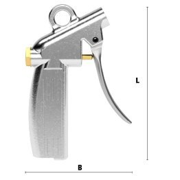 Pistol de suflare cu aer comprimat cu jet reglabil din aluminiu forjat cu racord filet interior, fara duza