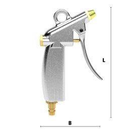 Pistol de suflare cu aer comprimat din aluminiu forjat cu racord cuplaj rapid DN 7.2 si duza P1