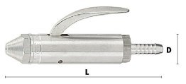 Robinet de suflare din aluminiu cu aer comprimat cu racord furtun si duza H2 DN 6 mm