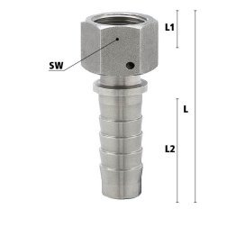 Niplu furtun de aburi cu filet interior din inox DIN EN 14 423 filet G 1