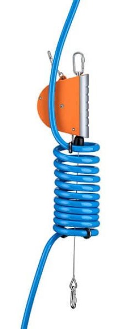 Retractor cu arc cu furtun aer comprimat cu blocator KROMER Seria 7212 sarcina 0.5 - 2.0 kg