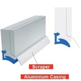 Raclor ghidaj wayWIPERS type AW cu carcasa din aluminiu cu lama arc H= 18 mm