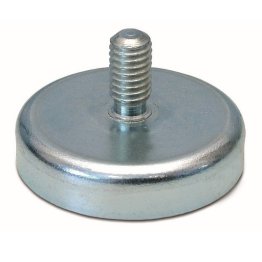 Saiba plata magnetica din ferita dura cu carcasa din otel zincat cu bucsa filet exterior A=20 mm