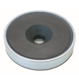 Saiba plata magnetica din ferita dura cu gaura tesita si carcasa din otel zincat A=16 mm