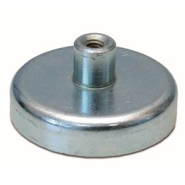 Saiba plata magnetica din NdFeB cu carcasa din otel zincat cu bucsa filet interior A=16 mm