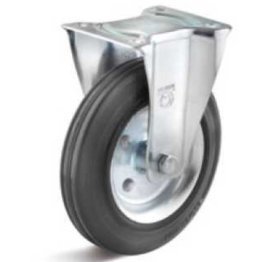 Roata cu carcasa fixa cauciuc negru rigid WLL=275 kg, D=250 mm