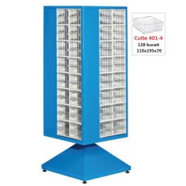 Dulap metalic rotativ cu 128 cutii Seria MT-404 gri inchis