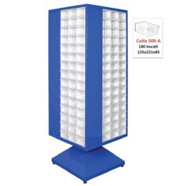 Dulap metalic rotativ cu 180 cutii Seria MT-500 albastru