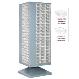 Dulap metalic rotativ cu 246 cutii Seria MT-202-351 gri inchis