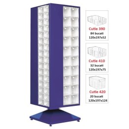 Dulap metalic rotativ cu 136 cutii Seria MT-SUPER-4 rosu