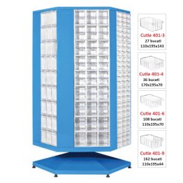 Dulap metalic rotativ cu 333 cutii Seria MT-650 gri inchis