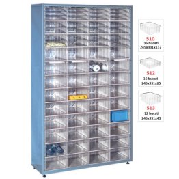 Dulap metalic fara usi cu 64 cutii Seria CKB-412 rosu