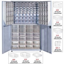 Dulap metalic usi batante 160 cutii Seria CKD-160-S gri deschis