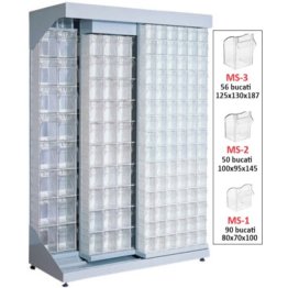 Dulap metalic usi glisante 196 cutii Seria MSR-3 albastru