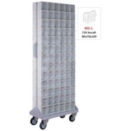 Dulap metalic mobil cu 156 cutii Seria MC-1-156 gri deschis