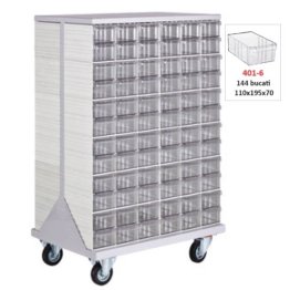 Dulap metalic mobil cu 144 cutii Seria CKS-401 gri inchis