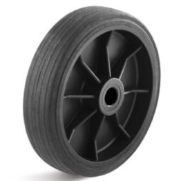 Roata cauciuc negru rigid, janta plastomer, lagar de alunecare WLL=50 kg, D=125 mm