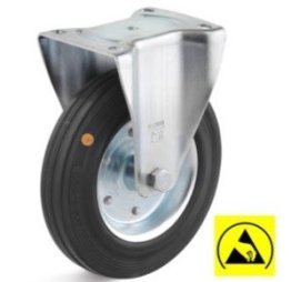 Roata ESD cauciuc rigid, carcasa fixa, WLL=50 kg, D=80 mm
