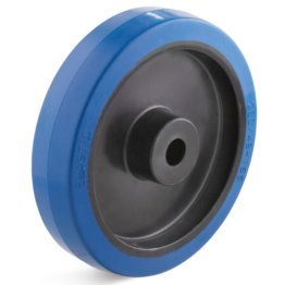 Roata cauciuc elastic albastru, lagar de alunecare, WLL=125 kg, D=100 mm
