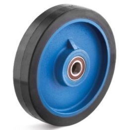 Roata cauciuc elastic albastru, lagar cu rulment cu bile, WLL=450 kg, D=250 mm