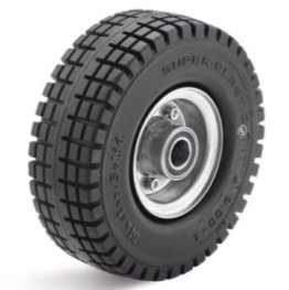 Roata cauciuc superelastic negru, janta otel zincat, WLL=260 kg, D=250 mm