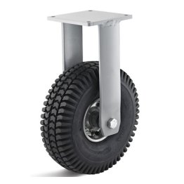Roata cauciuc superelastic negru, janta otel zincat, carcasa fixa, WLL=260kg, D=250mm