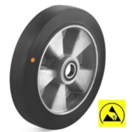 Roata ESD cauciuc elastic, rulment, WLL=400 kg, D=200 mm