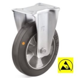 Roata ESD cauciuc elastic, cu carcasa fixa, WLL=200 kg, D=125 mm