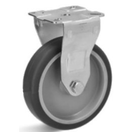 Roata cauciuc termoplastic, carcasa fixa, WLL=60 kg, D=75 mm