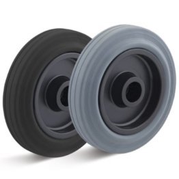 Roata din cauciuc termoplastic negru rulment cu ace, WLL=50 kg, D=80 mm