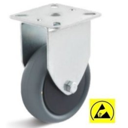 Roata ESD termoplast, carcasa fixa, WLL=65 kg, D=100 mm