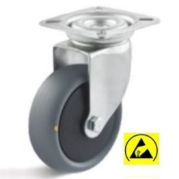 Roata ESD termoplast, carcasa pivotanta, WLL=50 kg, D=75 mm