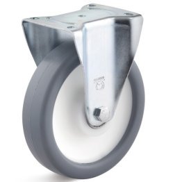 Roata cauciuc termoplastic, rulmenti cu bila, carcasa fixa, WLL=150 kg, D=100 mm