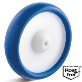 Roata poliuretan rigid, rulment din INOX, WLL=100 kg, D=80 mm