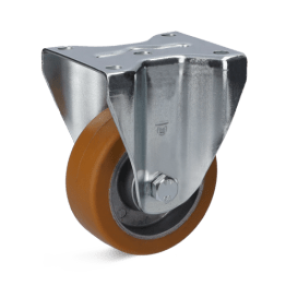 Roata poliuretan rigid, rulment cu bila, carcasa fixa, WLL=280 kg, D=100 mm