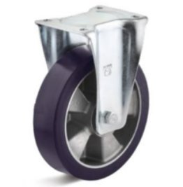Roata poliuretan elastic, rulment, carcasa fixa, WLL=300 kg, D=125 mm