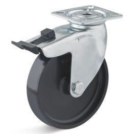 Roata poliamida, seria LIGHT, carcasa pivotanta cu frana, WLL=60 kg, D=100 mm