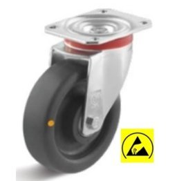 Roata ESD poliamida, carcasa pivotanta, WLL=200 kg, D=80 mm