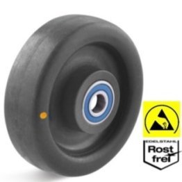 Roata ESD poliamida, rulment INOX, WLL=200 kg, D=80 mm