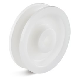 Roata pentru cablu din poliamida, lagar alunecare, WLL=45 kg, D=48 mm