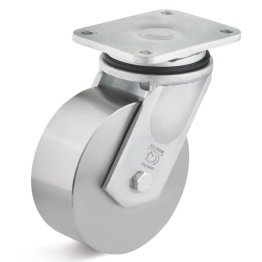 Roata din otel, rulment cu bila, carcasa pivotanta, WLL=1300 kg, D=200 mm